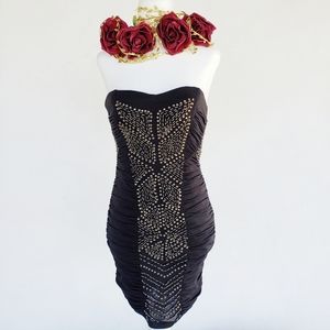 Strapless Ruched Evening Dress